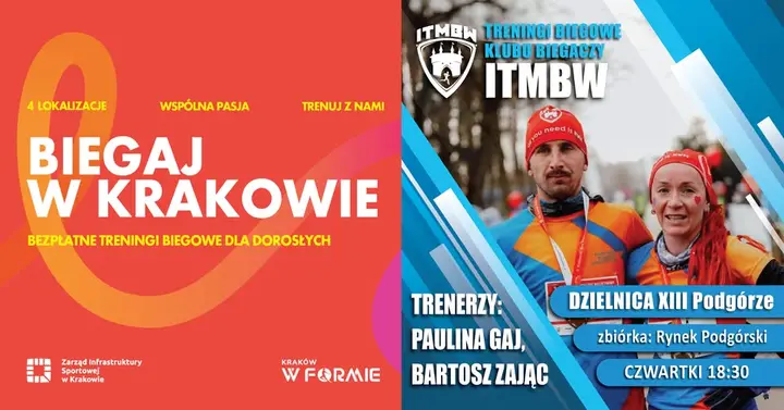 Biegaj w Krakowie - czwartkowe treningi biegowe ITMBW w Podgórzu
